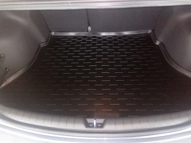 Полиуретановый коврик в багажник Hyundai Solaris 2 (Хендай Солярис 2) бортиком