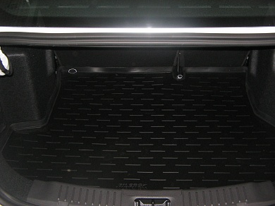 Полиуретановый коврик в багажник Ford Fiesta 6 Sedan (Форд Фиеста 6 седан) (2014-) с бортиком